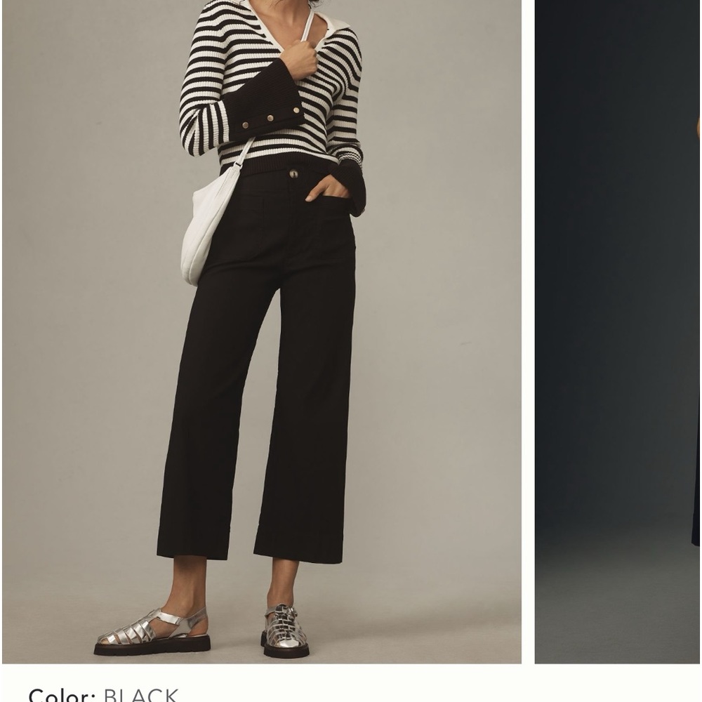 Anthropologie Colette Maeve Patch Pocket Black Jeans